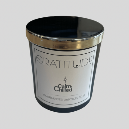 Calm & Chilled Gratitude Luxury Hand poured Scented Candle in Black 30cl