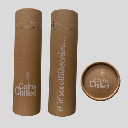 Calm & Chilled Vacuum Insulated 500ml Stainless Steel Water Bottle in Hammered Yellow 500ml. Free Personalisation