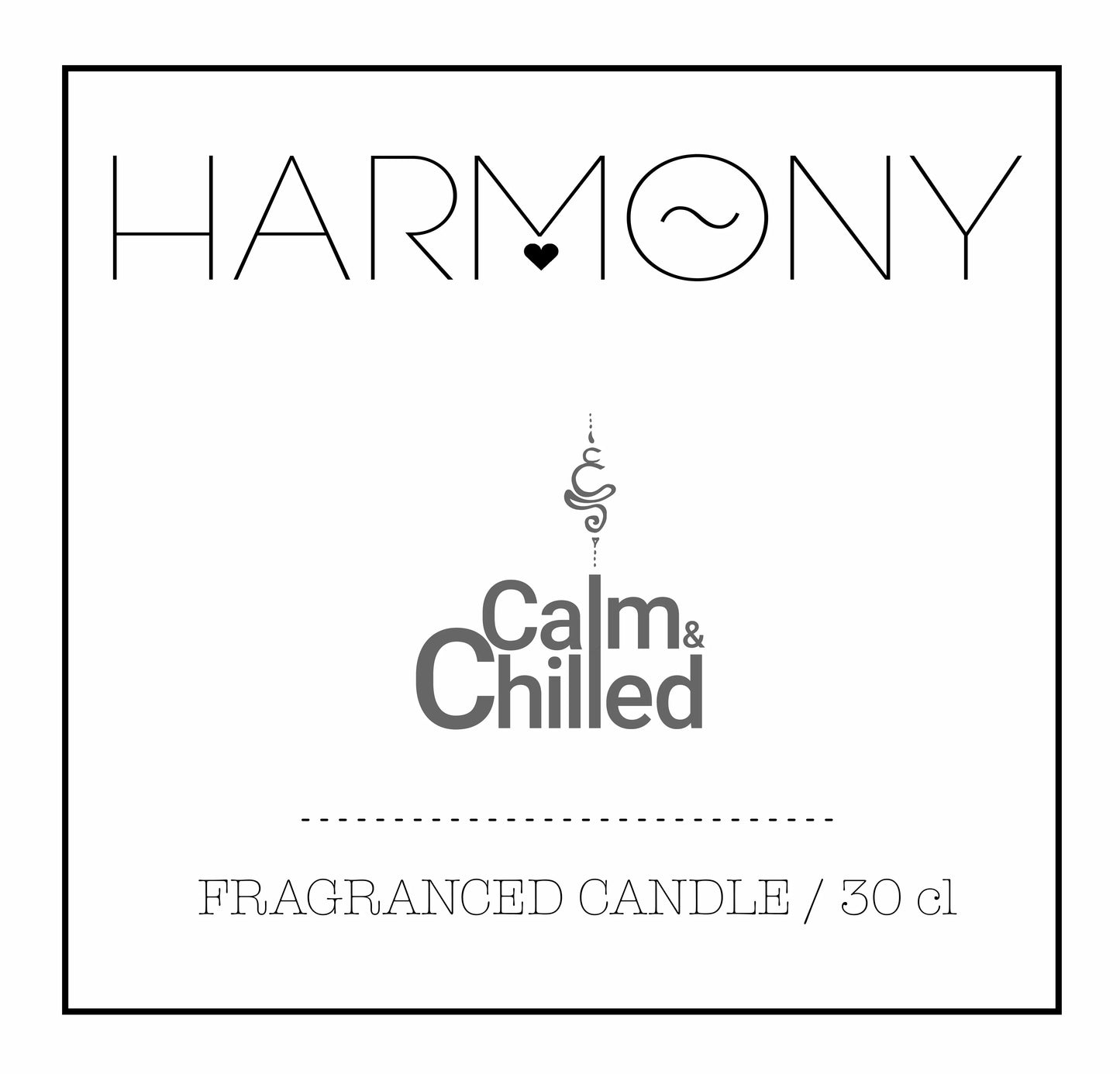 Calm & Chilled Harmony Luxury Hand poured Scented Candle in White 30cl