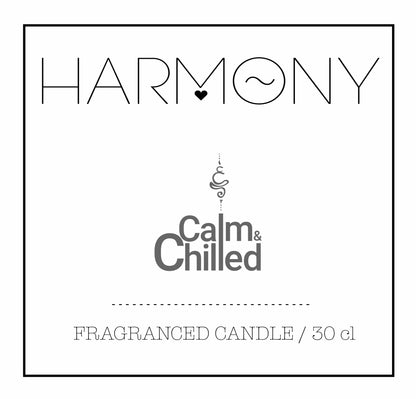 Calm & Chilled Harmony Luxury Hand poured Scented Candle in White 30cl