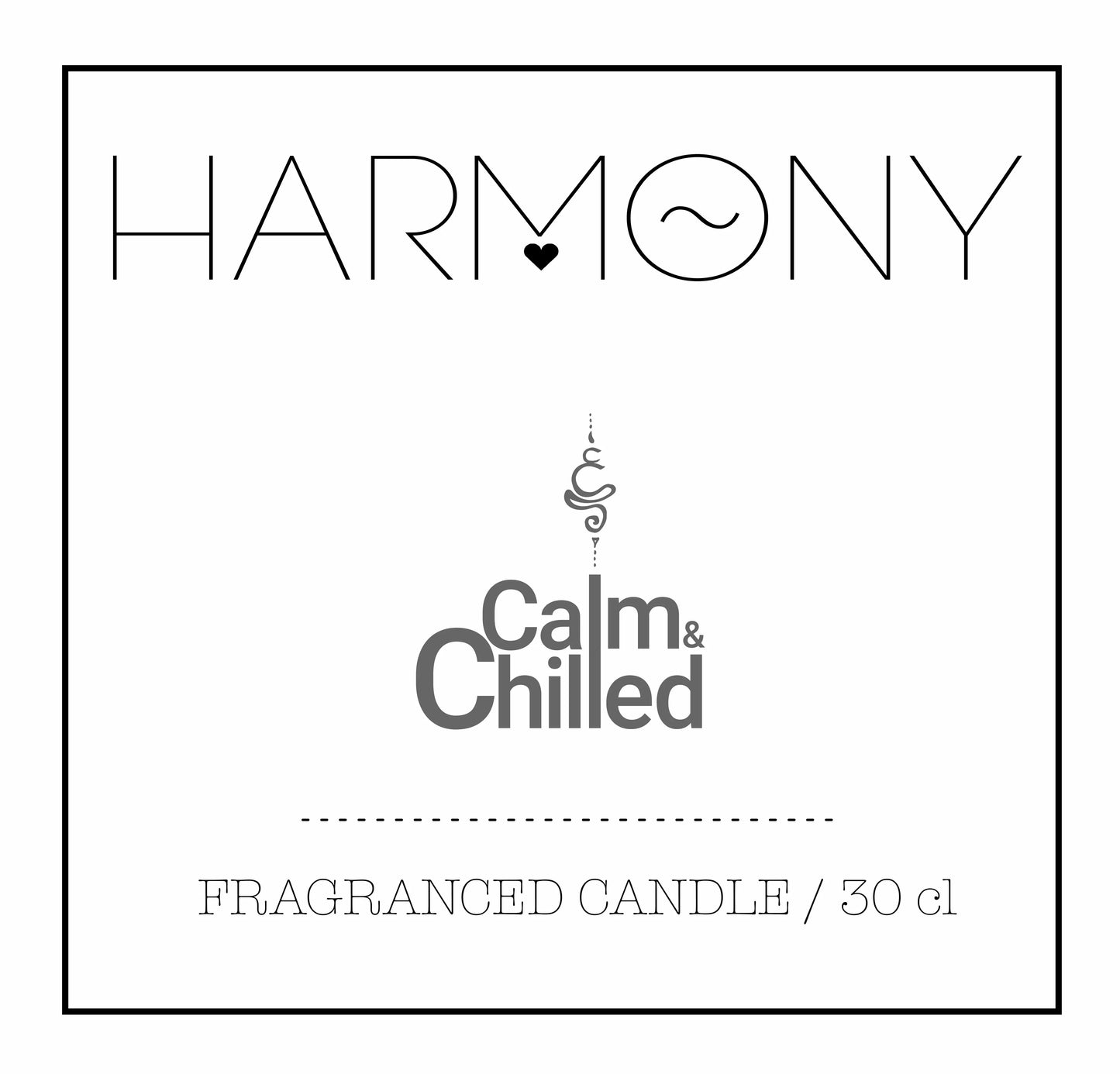 Calm & Chilled Harmony Luxury Hand poured Scented Candle in Black 30cl