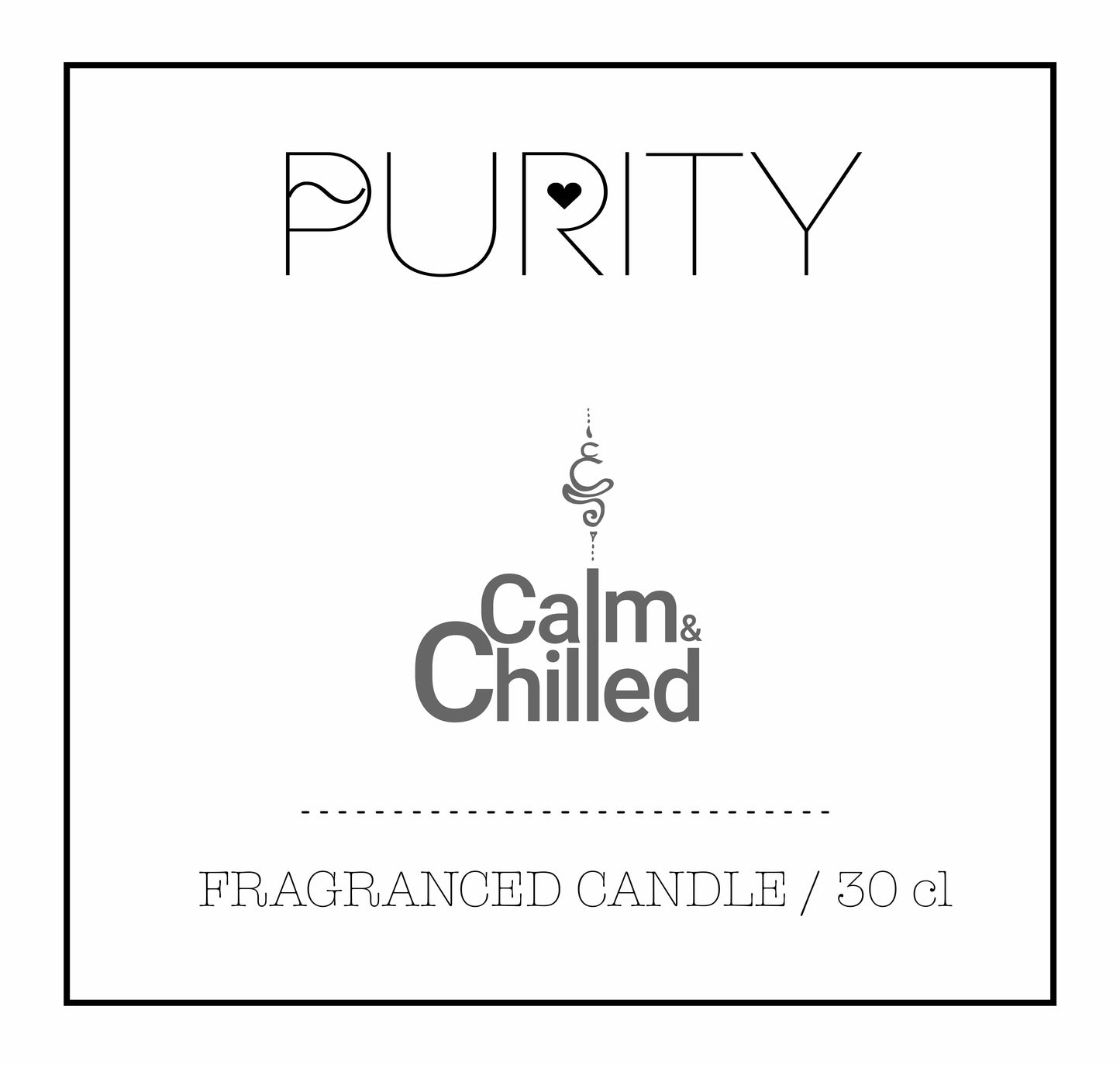 Calm & Chilled Purity Luxury Hand poured Scented Candle White 30cl