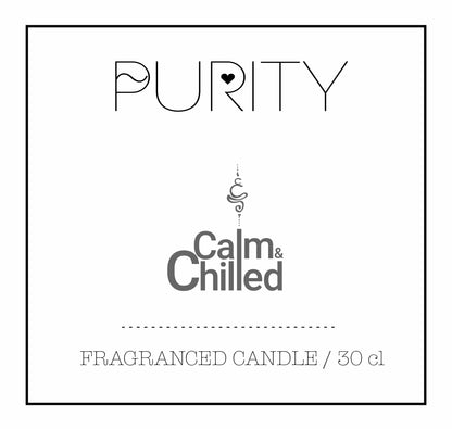 Calm & Chilled Purity Luxury Hand poured Scented Candle White 30cl