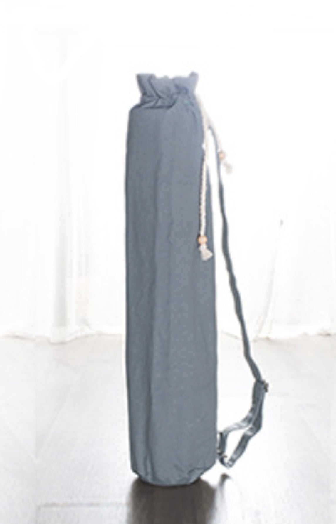 Calm & Chilled Canvas Yoga Mat Bag with Beaded Drawstring Closure.