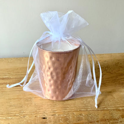 Calm & Chilled Balance Luxury Hand poured Scented Candle in handmade Copper Container.