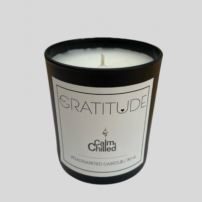 Calm & Chilled Gratitude Luxury Hand poured Scented Candle in Black 30cl