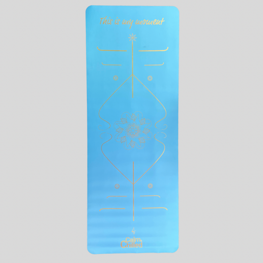 Calm & Chilled Pro Luxe Super Grippy Yoga Mat in Sky Blue