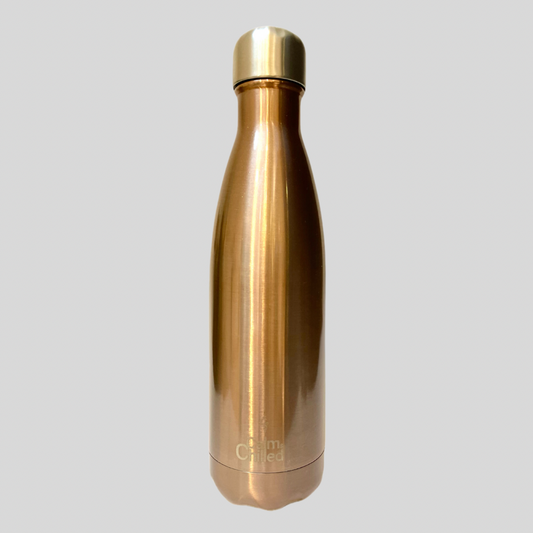 Calm & Chilled Vacuum Insulated 500ml Stainless Steel Water Bottle in Rose 500ml. Free Personalisation