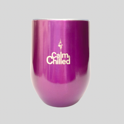 Calm & Chilled Vacuum Insulated Stainless Steel Tumbler in Metallic Light Purple. Free Personalisation!