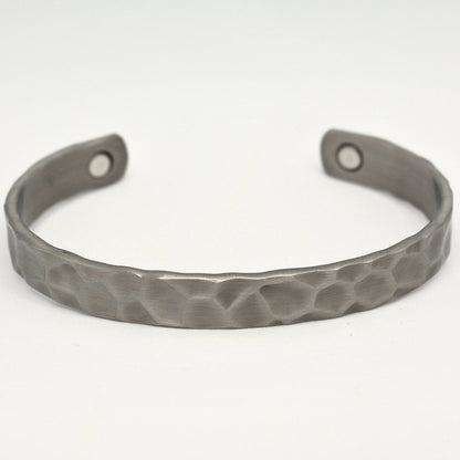 Hammered effect magnetic bangle