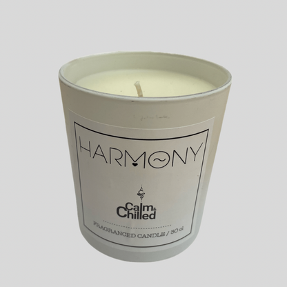 Calm & Chilled Harmony Luxury Hand poured Scented Candle in White 30cl