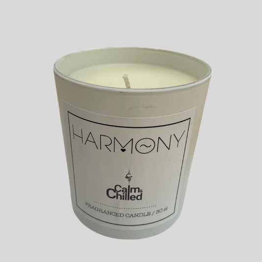 Calm & Chilled Harmony Luxury Hand poured Scented Candle in White 30cl