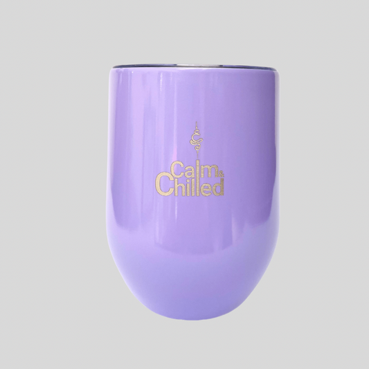 Calm & Chilled Vacuum Insulated Stainless Steel Tumbler in Glossy Lilac. Free Personalisation!