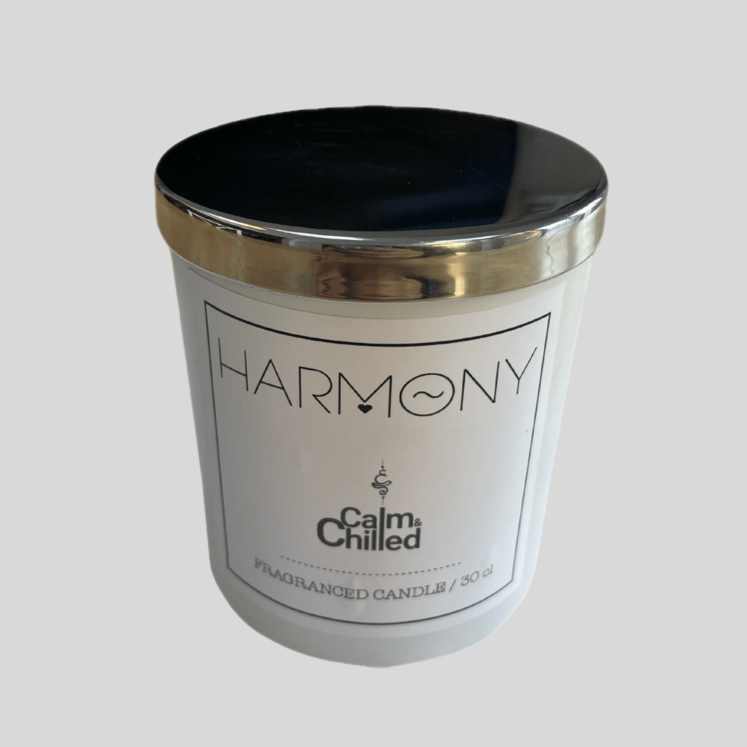 Calm & Chilled Harmony Luxury Hand poured Scented Candle in White 30cl