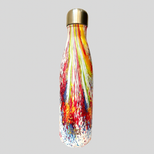 Calm & Chilled Vacuum Insulated 500ml Stainless Steel Water Bottle in Multi Water Print 500ml. Free Personalisation