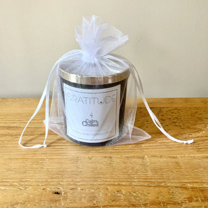 Calm & Chilled Gratitude Luxury Hand poured Scented Candle in Black 30cl