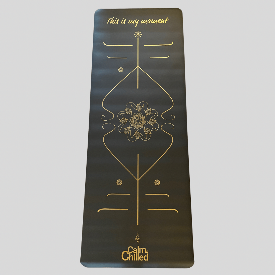 Calm & Chilled Pro Luxe Super Grippy Yoga Mat in Jet Black