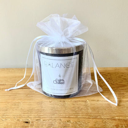 Calm & Chilled Balance Luxury Hand poured Scented Candle in Black 30cl