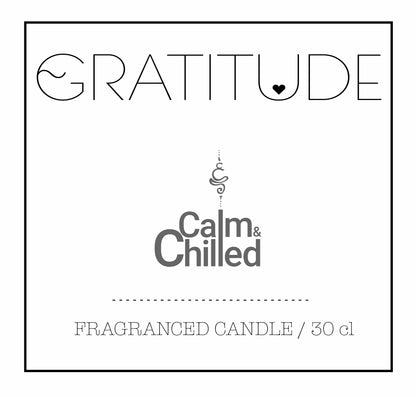 Calm & Chilled Gratitude Luxury Hand poured Scented Candle in White 30cl