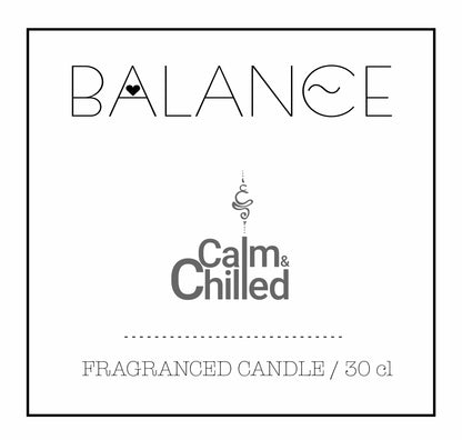 Calm & Chilled Balance Luxury Hand poured Scented Candle in White 30cl