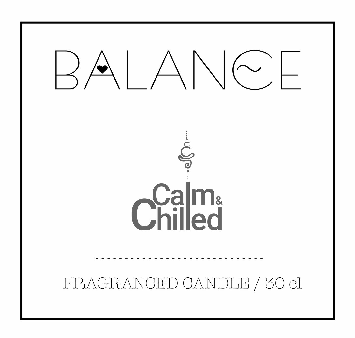 Calm & Chilled Balance Luxury Hand poured Scented Candle in Black 30cl