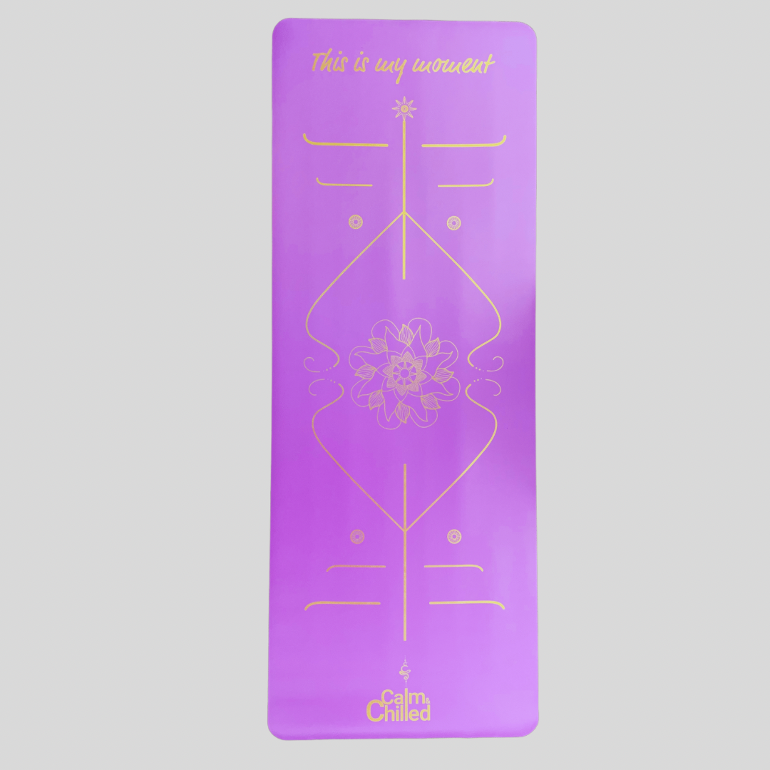 Calm & Chilled Pro Luxe Super Grippy Yoga Mat in Purple Heather