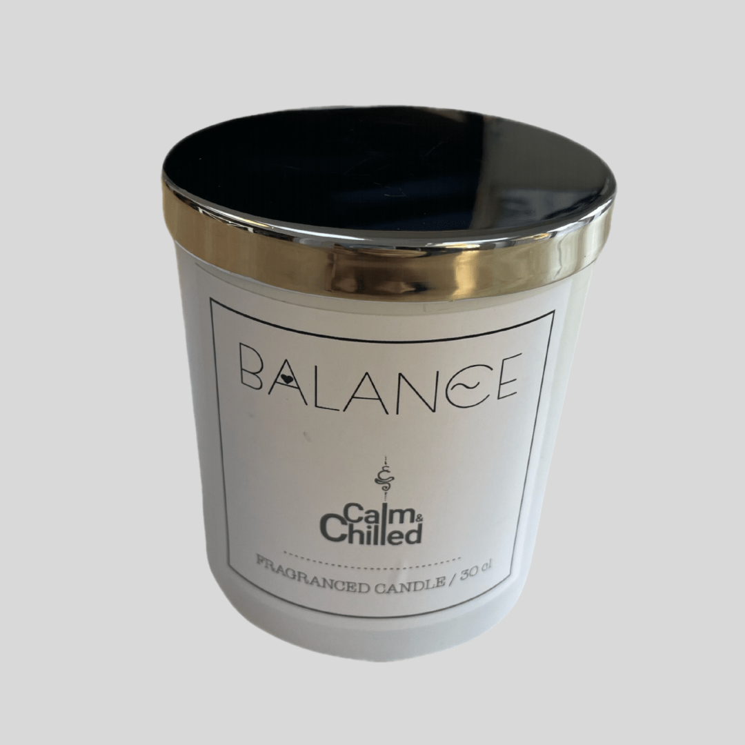 Calm & Chilled Balance Luxury Hand poured Scented Candle in White 30cl