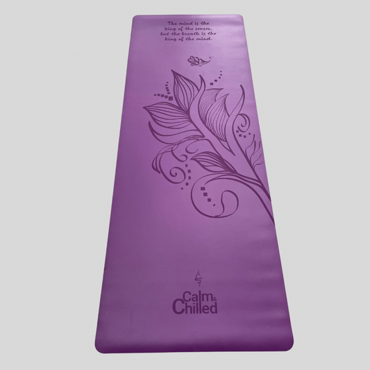 Calm and Chilled Pro Best Grip Yoga Mat in Purple Heather